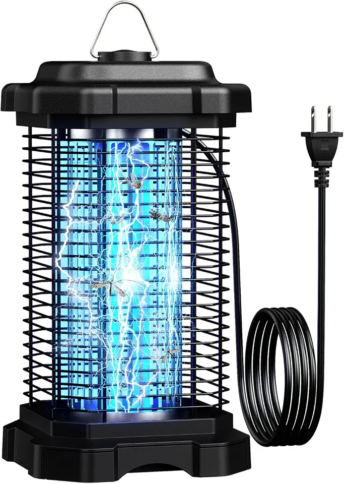 Mata Mosquito Elétrico Externo 20W 4000V - Armadilha de Luz UV para Insetos Voadores com Cabo de Extensão 1,5m para Pátio e Jardim - Funciona apenas em 220V