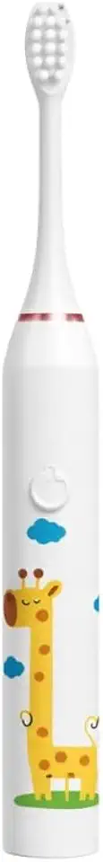 Escova Dental Infantil Elétrica Ultrassônica Recarregável USB com 4 Refis (Girafa)