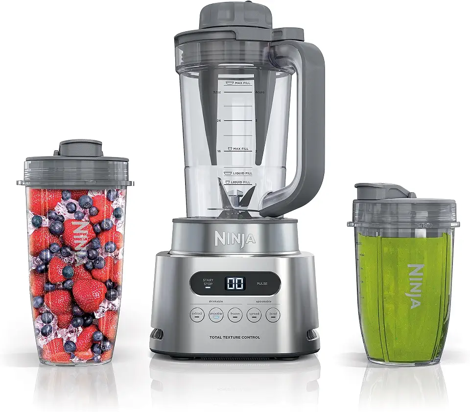 Ninja SS151 TWISTi DUO, Liquidificador de alta velocidade 1600W com 5 funções, SmartTORQUE, Jarra 1000ml e 2 Copos para Viagem
