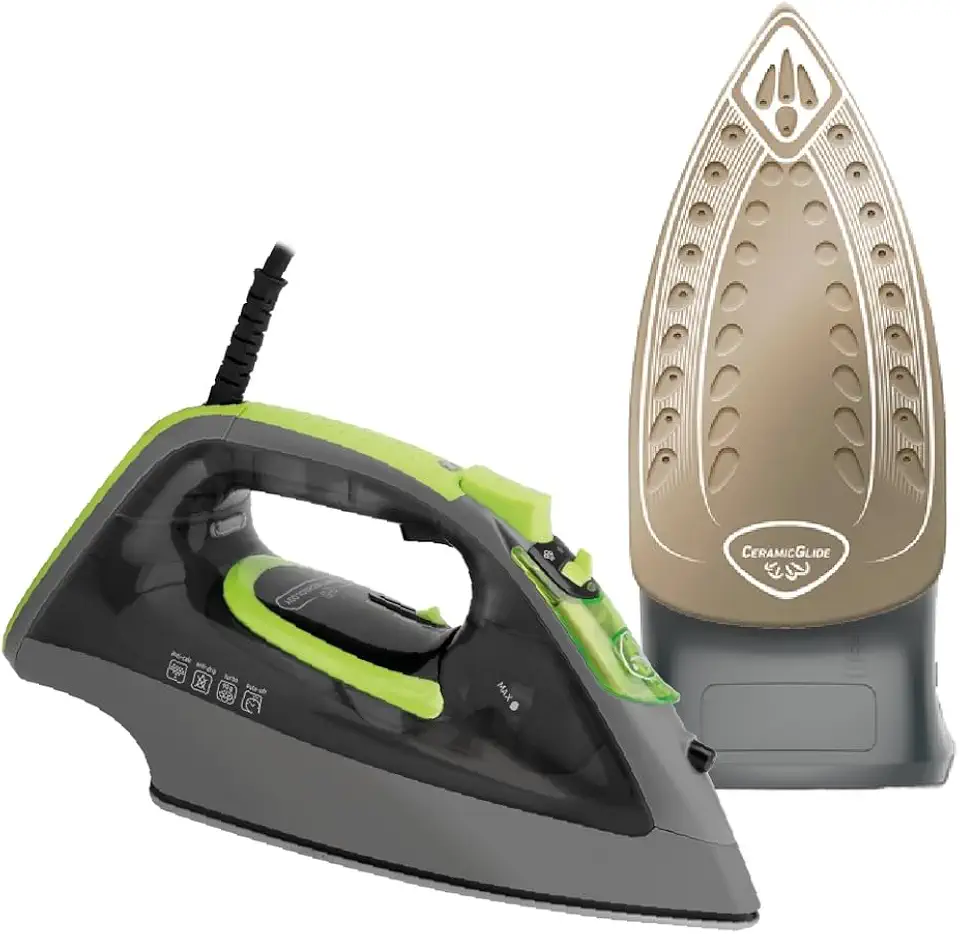 Ferro a Vapor Arno Smartgliss com Base Cerâmica, Tecnologia Smart, Desligamento Automático e Modo Economia de Energia, 1520W, Verde e Cinza, FSC1 110V