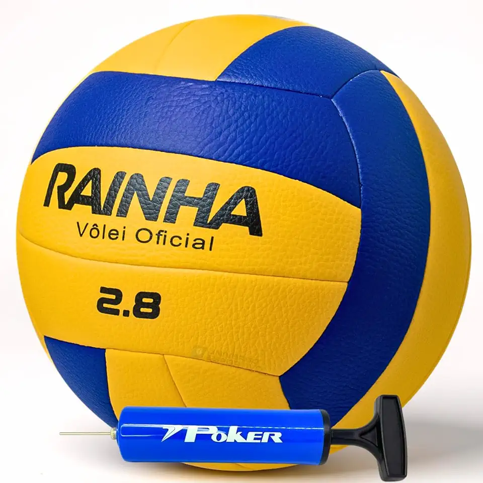 Kit Vôlei Rainha 2.8 Bola + Bomba Manual para Praia, Quadra, Escola e Lazer em Família