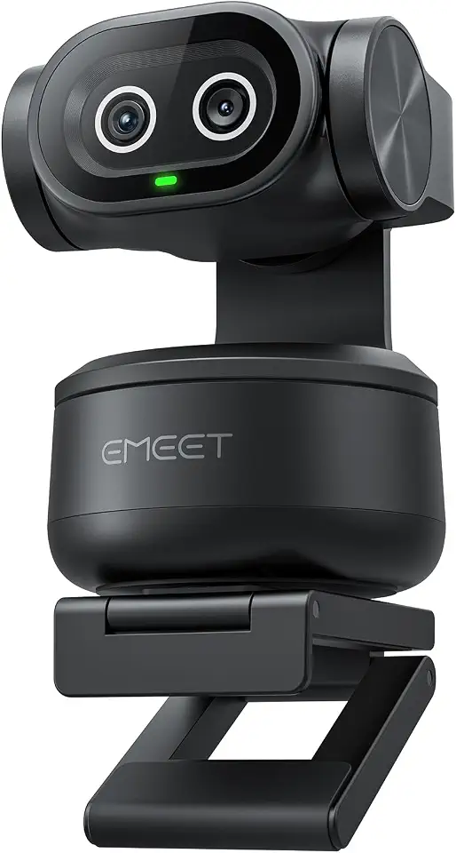 EMEET PIXY Dual-Camera AI-Powered PTZ Camera 4K, AI Tracking, PDAF&AI Autofocus 0.2s, 1/2.55'' Sensor, 3 Mics, Presets, Gesture Control, 4K Webcam for Streaming and OBS/Twitch/Switch 2 Compatible