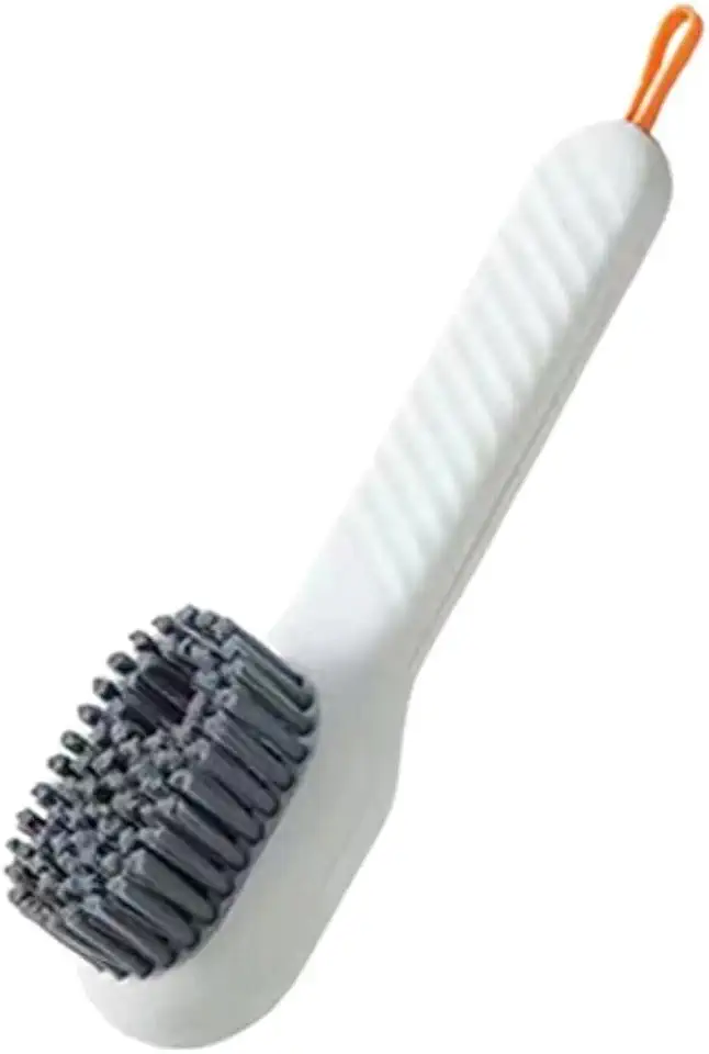 Escova de limpeza macia com dispensador líquido multifuncional para sapato tênis calçado (Branco)