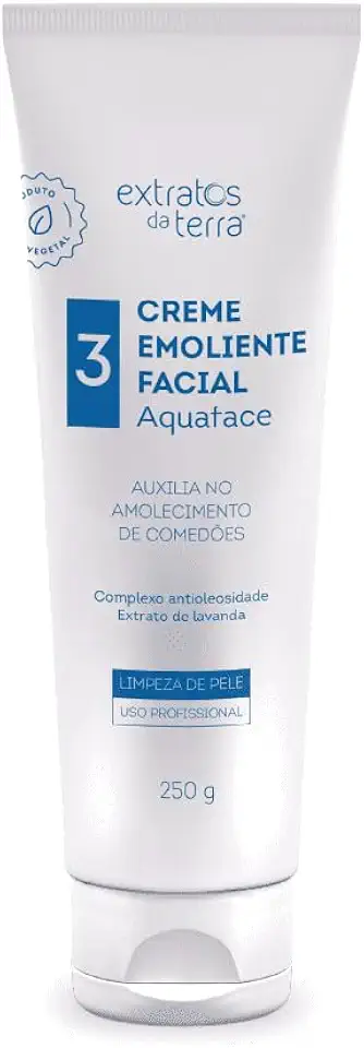 Aquaface Creme Emoliente Facial 250 g – Extratos da Terra – Amolece Comedões, Ação Antisséptica-Descongestionante, Não Comedogênico, Uso Profissional