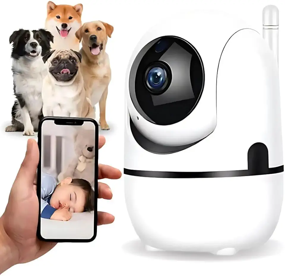Babá Eletrônica Câmera Wi-Fi de Segurança IP Full HD 1080p – Visão Noturna, Áudio Bidirecional, Monitoramento Remoto via Celular, Rastreio por Movimento, Ideal para Bebê, Pet e Casa