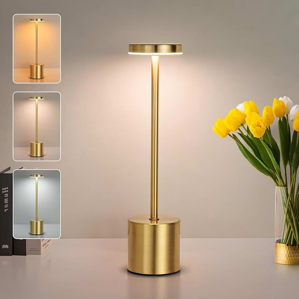Luminária LED Recarregável Touch Sem Fio USB 1800mAh Abajur Moderno para Quarto Sala e Escritório