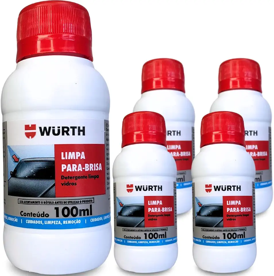 5 Unidades Limpador de Parabrisa Liquido Para Reservatorio do Carro 100ml Wurth