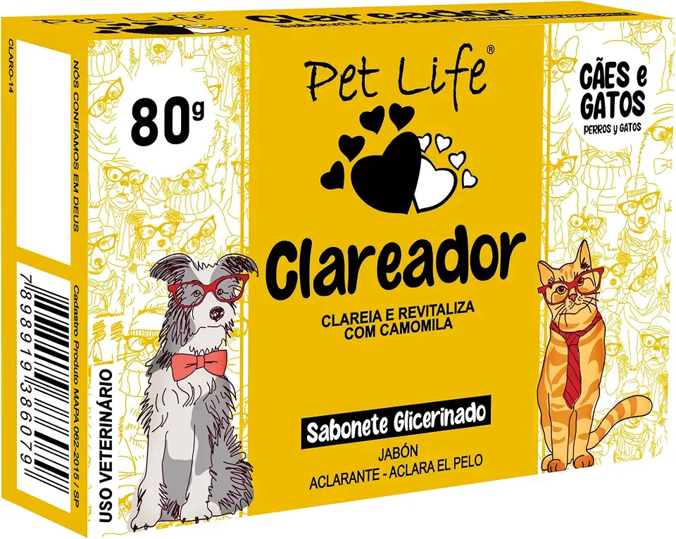 Sabonete Clareador Pet Life Cães e Gatos 80 g
