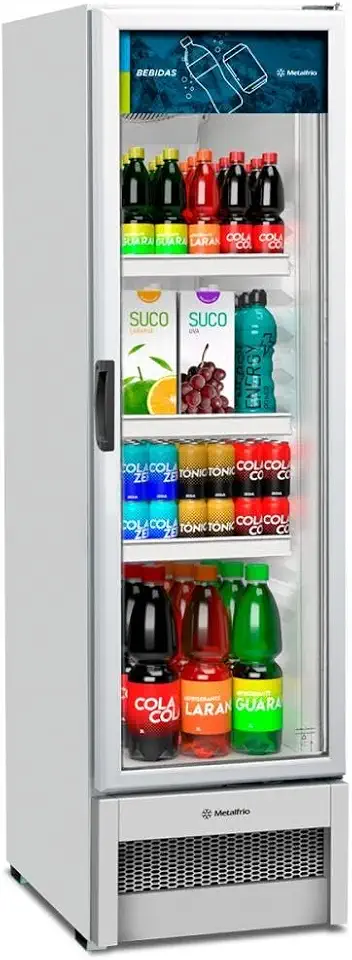 Expositor Vertical Porta de Vidro 326 Litros Metalfrio VB28R Branco 220v
