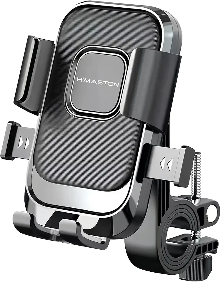 H'MASTON Suporte Para Celular Guidão De Bicicleta e Motocicleta Rotação 360° e Trava de Segurança Antivibração