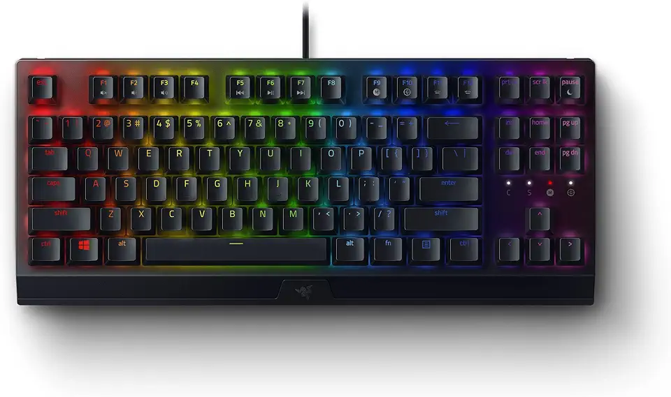 Razer Teclado mecânico para jogos BlackWidow V3 Tenkeyless TKL: interruptores mecânicos amarelos - linear e silencioso - iluminação RGB cromada - fator de forma compacto - macros programáveis