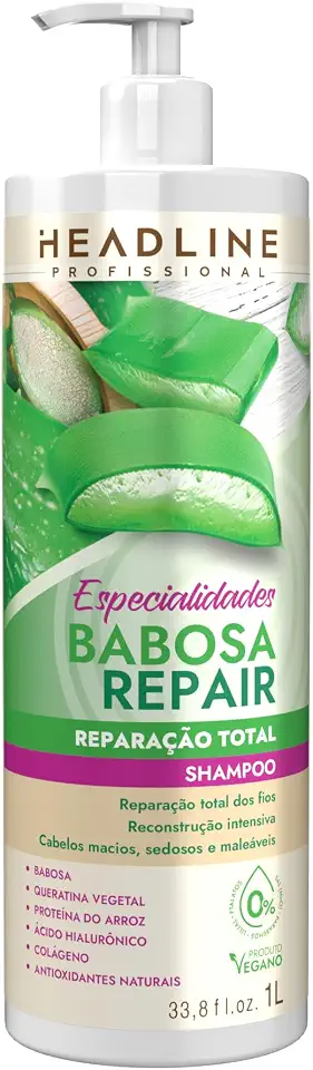 Shampoo Babosa Repair - Limpa e Restaura - HEADLINE Especialidades - 1L