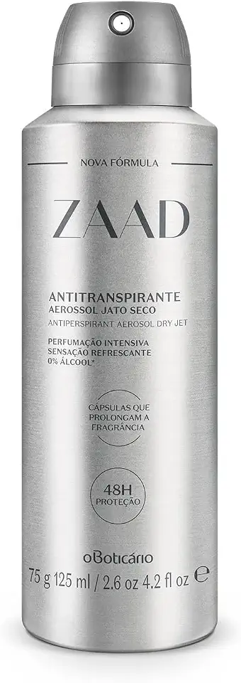 Desodorante Antitranspirante Aerossol O Boticário Zaad 75g com Bergamota da Itália e Cedro dos Estados Unidos