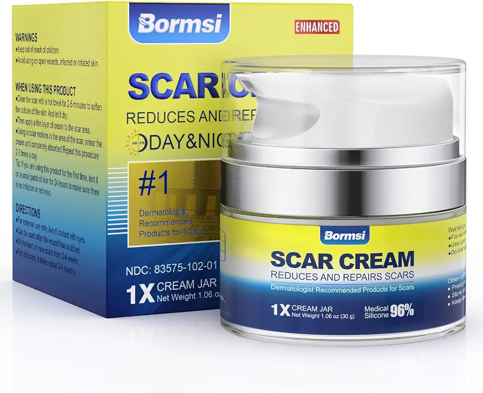 Cicatriz de silicone, gel avançado para cicatrizes cirúrgicas, cicatrizes de acne, estrias, queimaduras, creme para cicatrizes antigas e novas de rosto e corpo 30 g