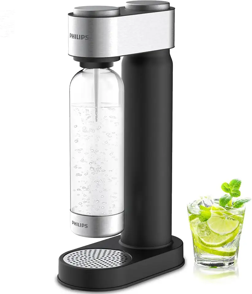 Philips Máquina de transmissão de refrigerante, máquina de água com gás inoxidável, fácil instalação com garrafa de carbonatação PET de 1L de torção rápida, fabricante de refrigerante compatível com