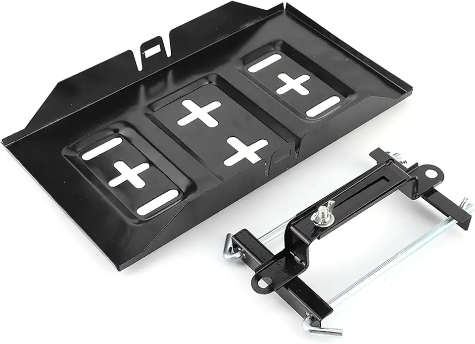 Keenso Bandeja de Bateria Universal, Kit de Braçadeira de Fixação Com Design de Slots Embutidos para Carro, Construção Robusta e Suporte de Metal Durável, Encaixe Universal de 13,4 pol. (19CM)