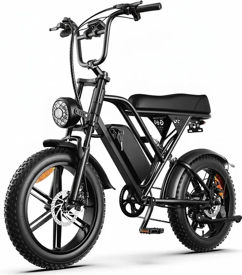 Bicicleta Elétrica HDJ G60 Aro 20 – Motor 1000W, Bateria 48V 15Ah 30Mph, Até 50km Autonomia, Suspensão Dupla, Freio Hidráulico, 7 Velocidades – Mobilidade Urbana para Adultos, Preto
