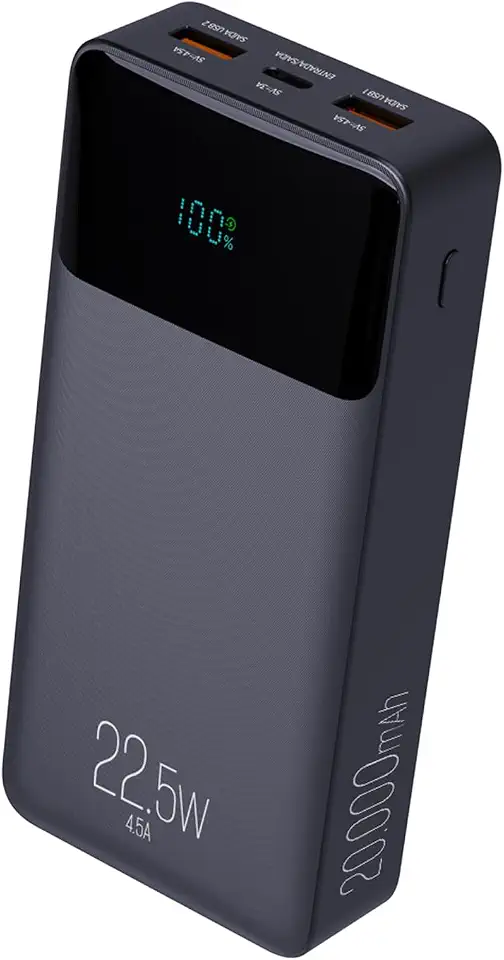 Power Bank Pro 20000mAH, Bateria Portátil Universal, Carga Rápida, Display Indicador, Entradas Micro USB e USB-C, 2 Portas USB-A, Preto, PB200BK, ELG