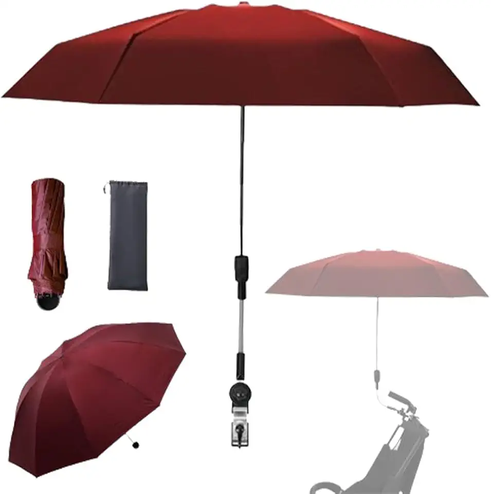 Nakazawa Guarda-sol para carrinho de bebê universal ajustável, ângulo de direção ajustável, moldura de guarda-chuva reforçada, compacto e leve, adequado para todos os tipos de carrinhos de bebê