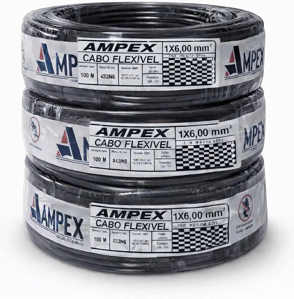 X EXTREME Fio Elétrico 2,5mm, 100 Metros, Azul/Vermelho/Preto/Amarelo, Cobre Puro com Isolamento PVC, para Instalações Residenciais e Comerciais, Alta Resistência (PRETO)