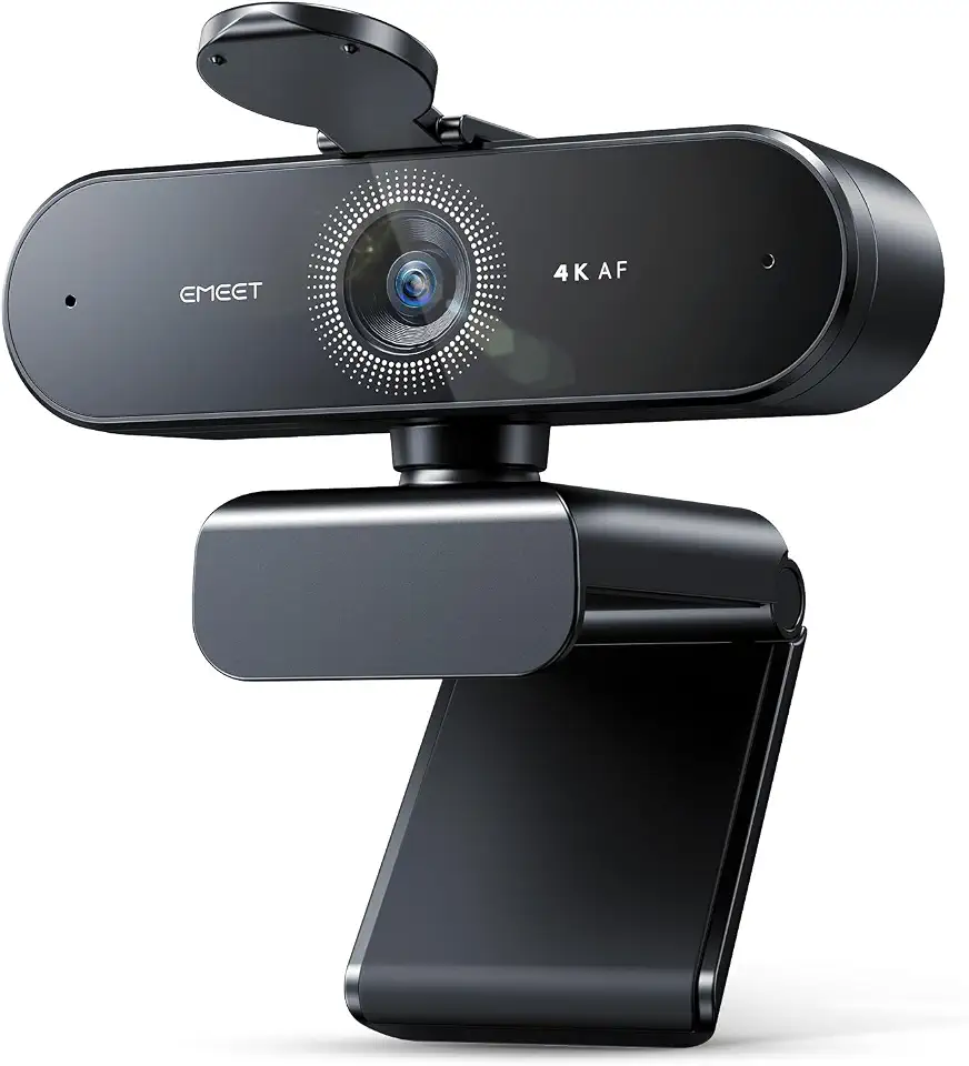 EMEET Webcam NOVA 4K para PC - Ultra 4K HD, foco automático PDAF, microfones omnidirecionais duplos, FOV de 73°, correção automática de luz, USB-A, capa de privacidade, ideal para reuniões de negócios