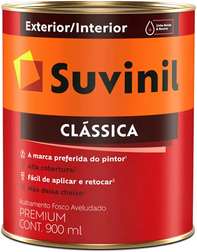 Tinta Suvinil para parede latex PVA classica 0,9L - Branco neve - 53362452