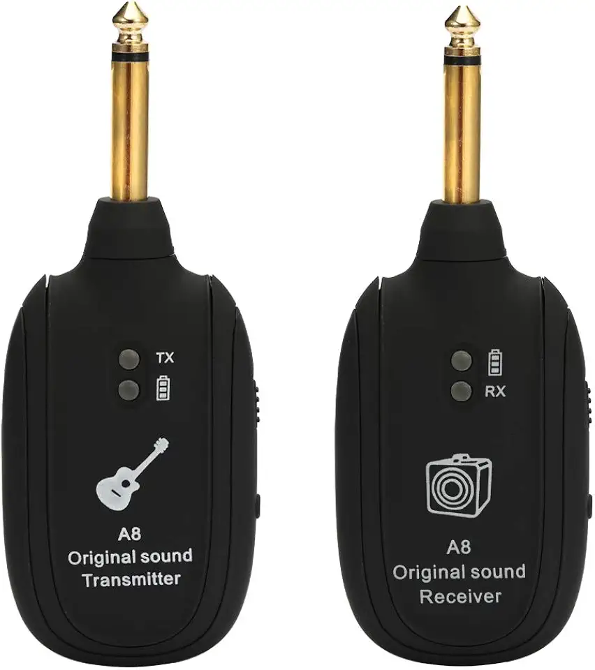 Pegar, Romacci Conjunto receptor transmissor de guitarra sem fio A8 UHF 730 mhz 50 m para guitarra elétrica baixo violino
