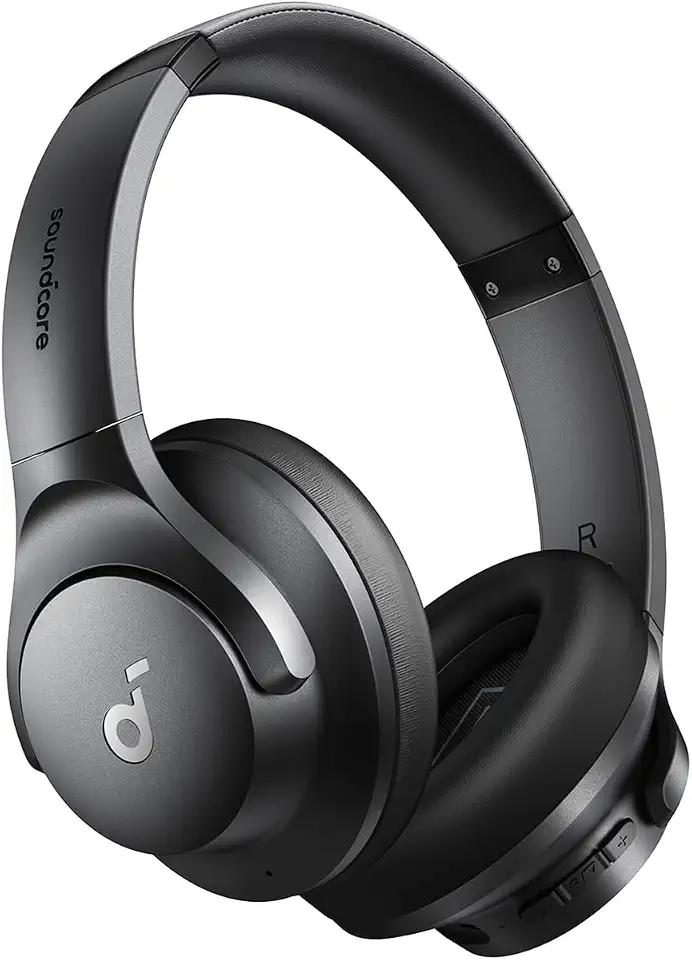soundcore Q20i da Anker, Fone de Ouvido Bluetooth com Cancelamento de Ruído Híbrido Ativo, Headphone Sem Fio, 60h Bateria, Áudio Hi-Res, Graves Potentes, App Personalização, Modo Transparência, Preto