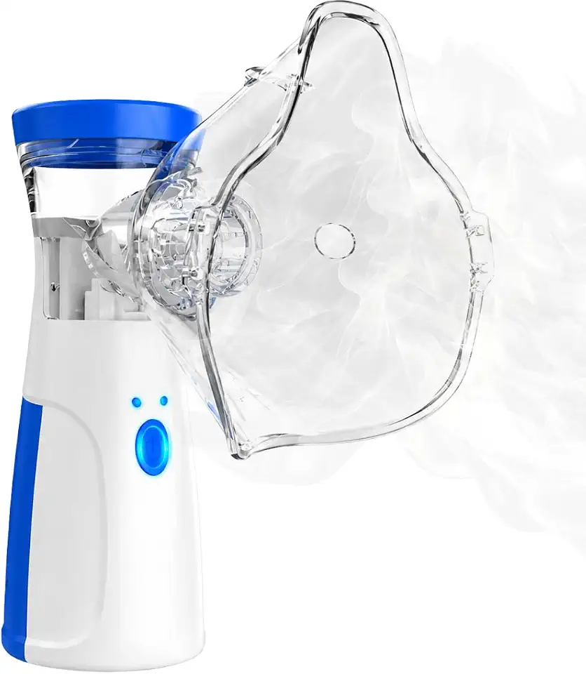 Inalador Nebulizador Portátil W302, Silencioso, Névoa Ultrafina, USB Recarregável, com Máscara Adulto, Infantil e Bocal