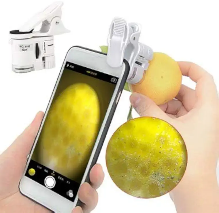 Microscópio Lupa Aumento 60x Luz de Led para Celular GT643- Lorben