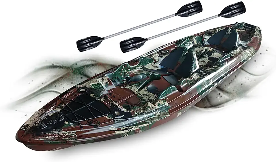 Caiaque Duplo De Pesca Modelo K2 Pró Fibra 2 Lugares + Remos