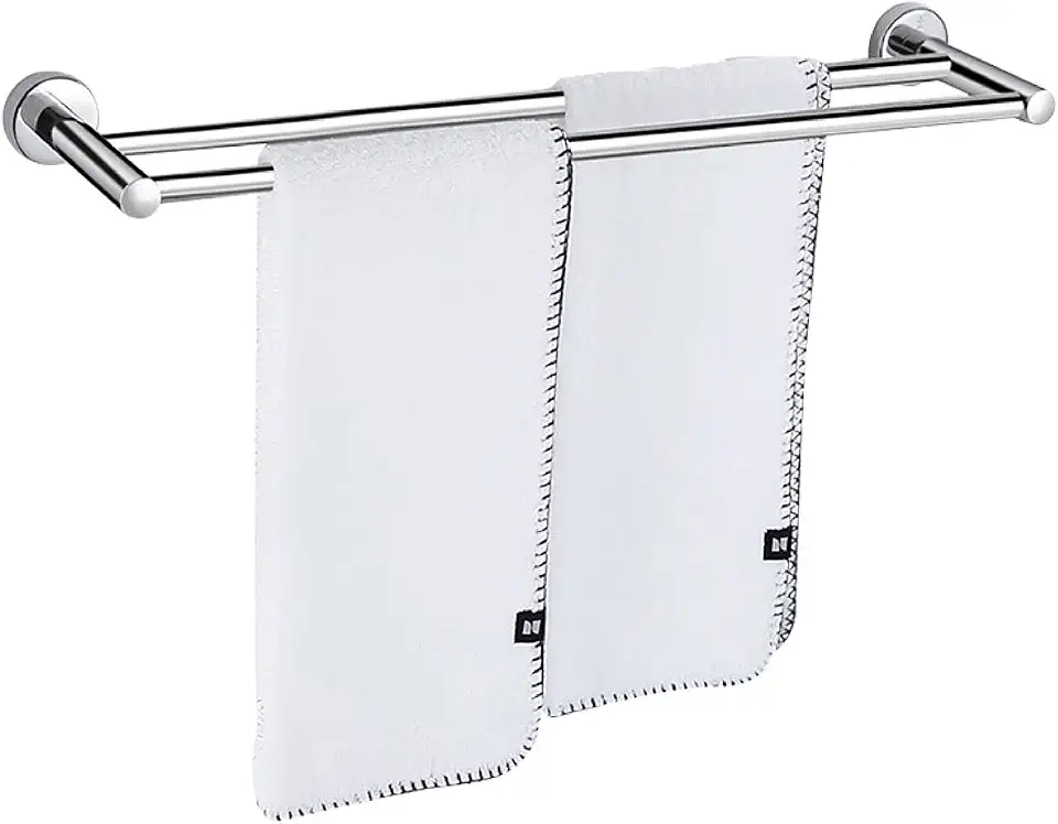 LUMAI Toalheiro de Parede Duplo em Aço Inox - Suporte para Toalhas de Banheiro 60cm