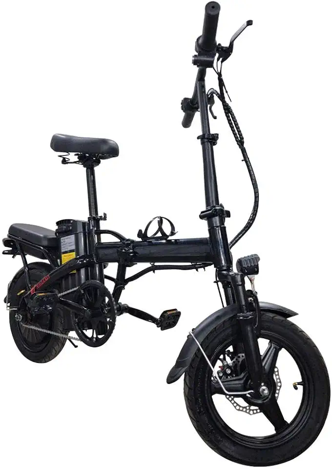 Bicicleta Elétrica Dobrável 400w 48v Painel Digital 30kmh Farol de Led - Preto
