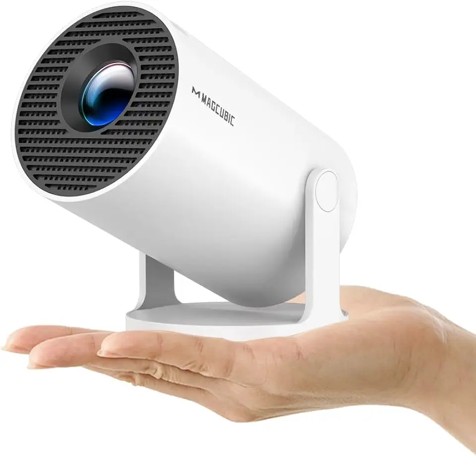 Magcubic Mini Projetor Portatil 5G Wifi 6 BT 5.0, Projector 4K 1080P Full HD Suporte 8000 Lumens, Projetor Led Auto de Correcção Trapezóide Horizontal, 180°Girável Projector para Telefónico