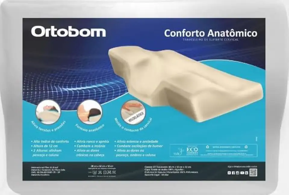 Travesseiro Ortopédico Nasa Anatômico Cervical Corpo Macio - 1 Unidade