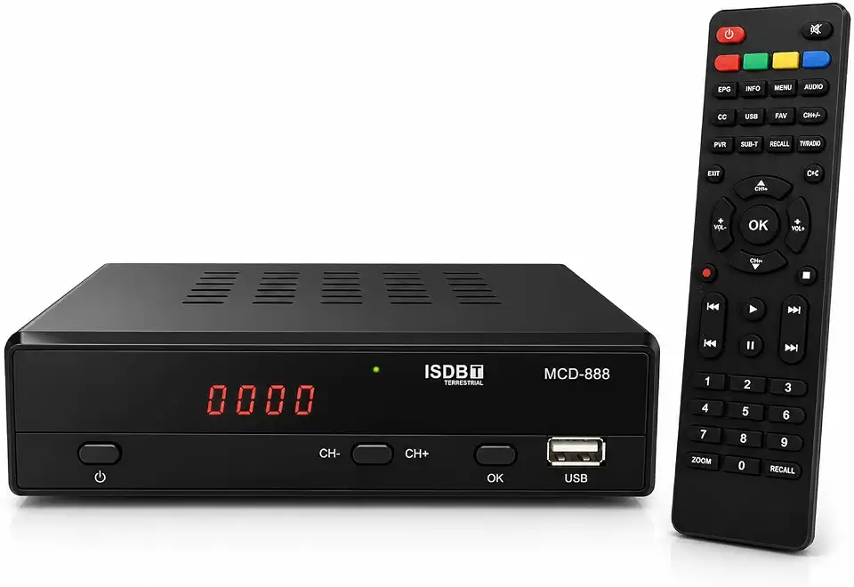 Conversor Digital Full HD com Gravador PVR HDMI USB Controle Remoto - Recebe canais digitais em Full HD e grava programas diretamente em USB