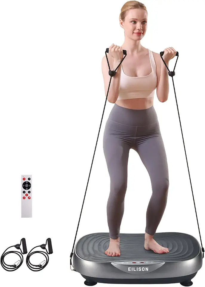 EILISON Máquina de Exercícios de Placa Vibratória Glory-Equipamento de Plataforma de Fitness Vibratória para Exercícios de Corpo Inteiro para Exercícios Em Casa E Viagens, Perda de Peso, Tonificação E