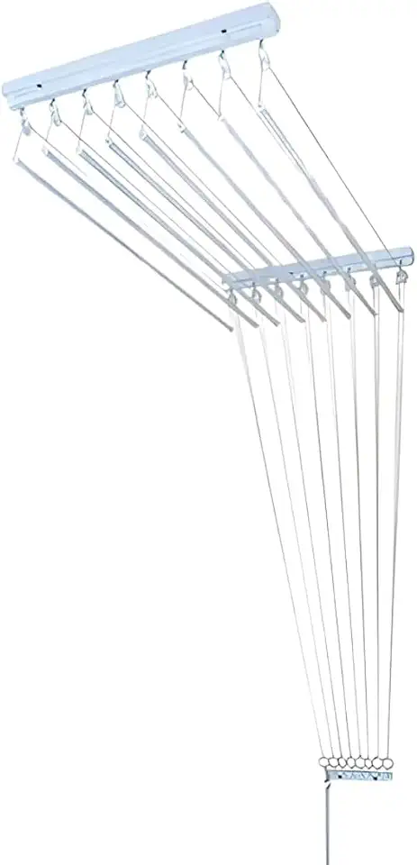 Inovar Metais Varal de Teto Individual 10 Varetas Branco 100cm