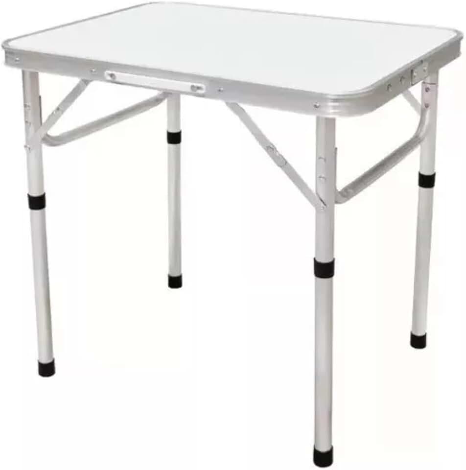 Mesa Dobrável Portátil para Camping e Praia, 60x45cm, Branca, Compacta Tipo Maleta