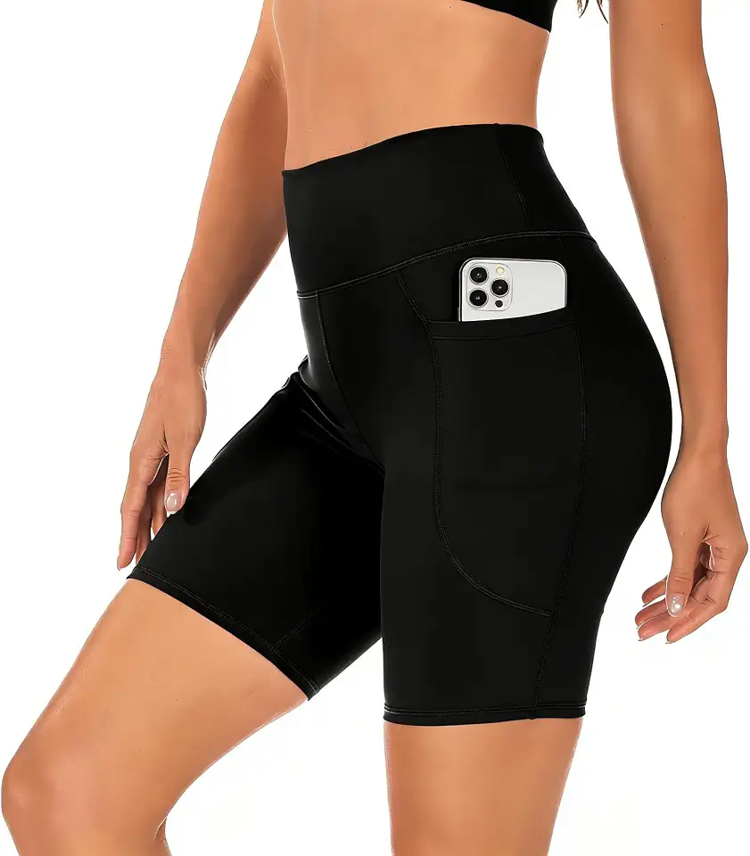 Shorts Academia Feminino Short Cintura Alta de Yoga Treino Ginástica Modeladora Com Bolso