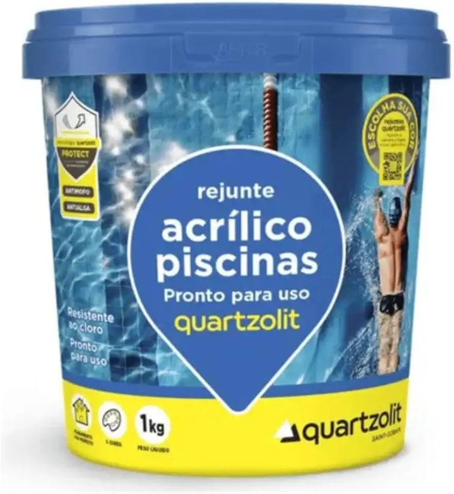 Rejunte Acrílico Piscinas 1kg Branco Quartzolit