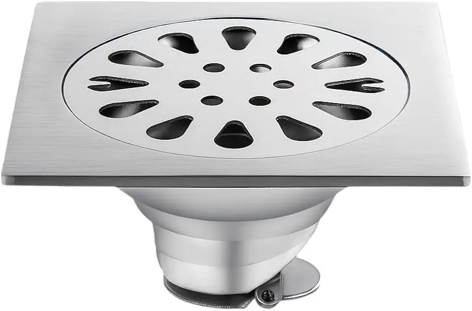 Ralo Inteligente para Banheiro, Quadrado10x10cm, Aço Inox, Anti Odor, Anti Inseto, Resistente