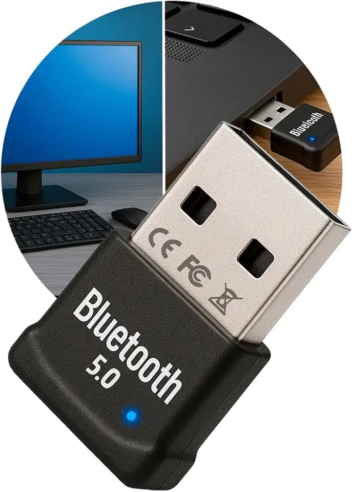 Adaptador Receptor Bluetooth 5.0 Usb Wireless Transmissor para Computador Pc Fone de Ouvido Impressora Notebook Laptop Gamepad Mouse Teclado Auto-falantes Win 10/8.1/8/7/Xp