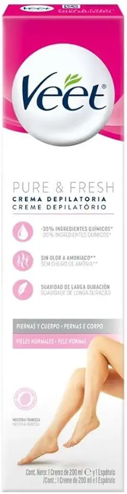 Veet Creme Depilatório Corporal Peles Normais - 200ml | Creme para remoção de pelos rápido e indolor