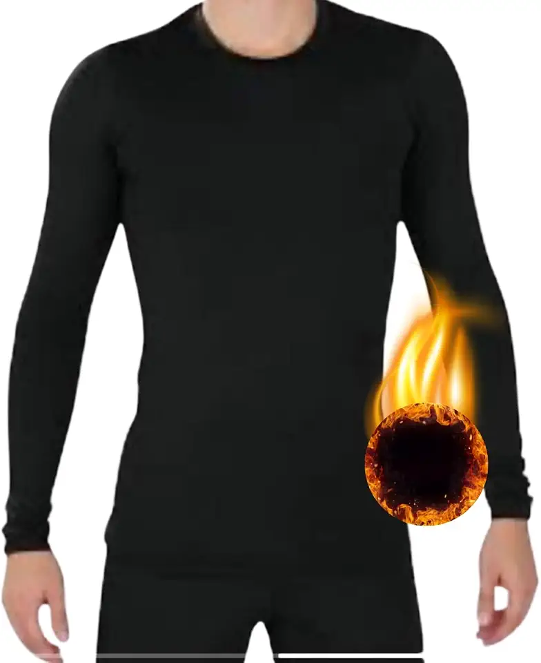 Blusa Termica Masculina Inverno Segunda Pele Forrada Flanelada Manga Longa Preto