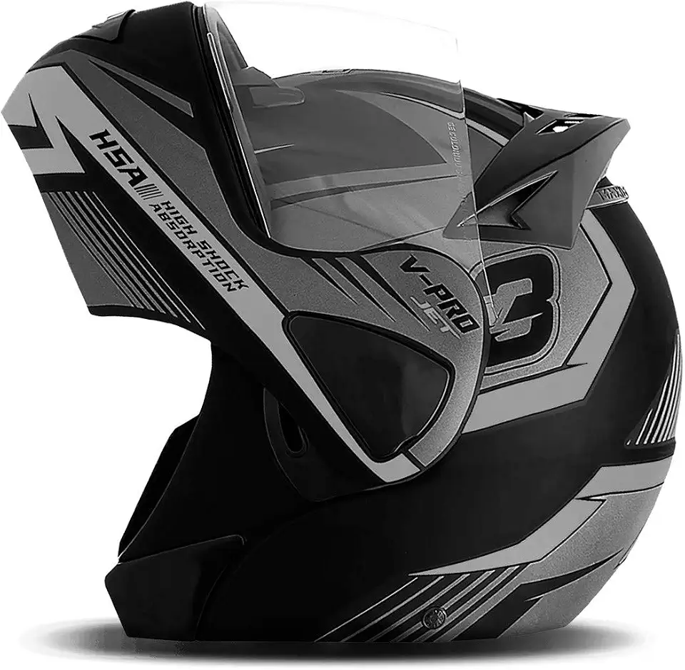CAPACETE ESCAMOTEÁVEL PRO TORK V-PRO JET 3 CINZA TAM. 58