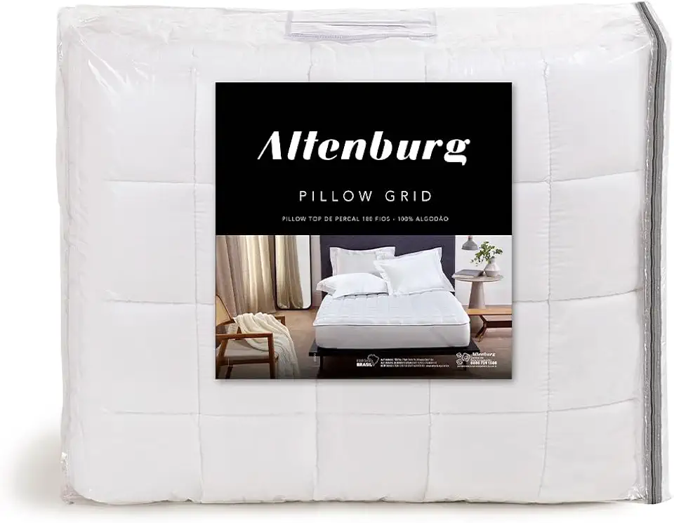 Pillow Top Grid - Branco - Queen