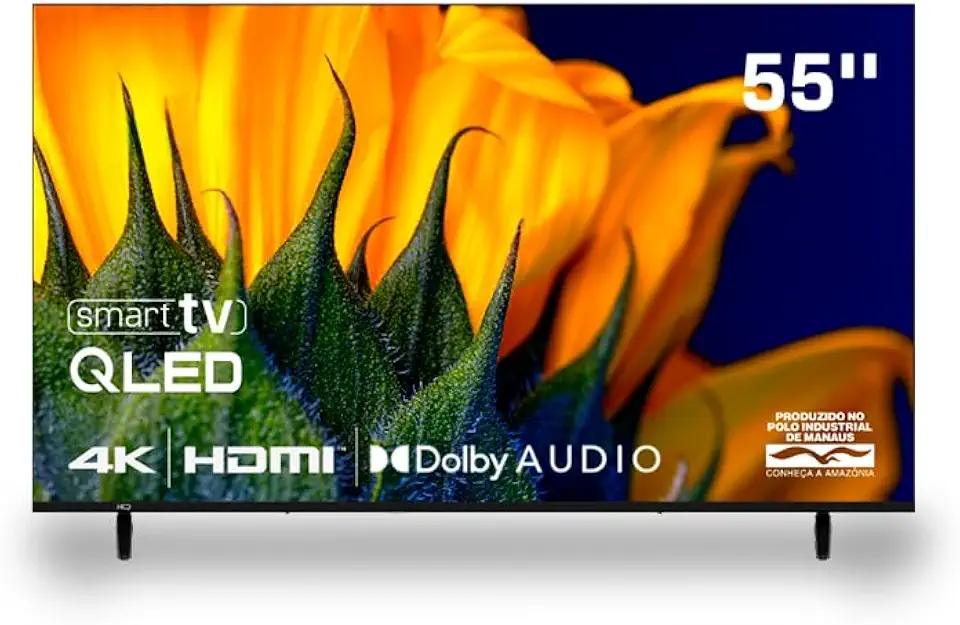 Smart TV HQ QLED 55 Polegadas HQ-QLED55SM 4K Wi-Fi Bluetooth, Apps, Netflix, YouTube e Prime Vídeo
