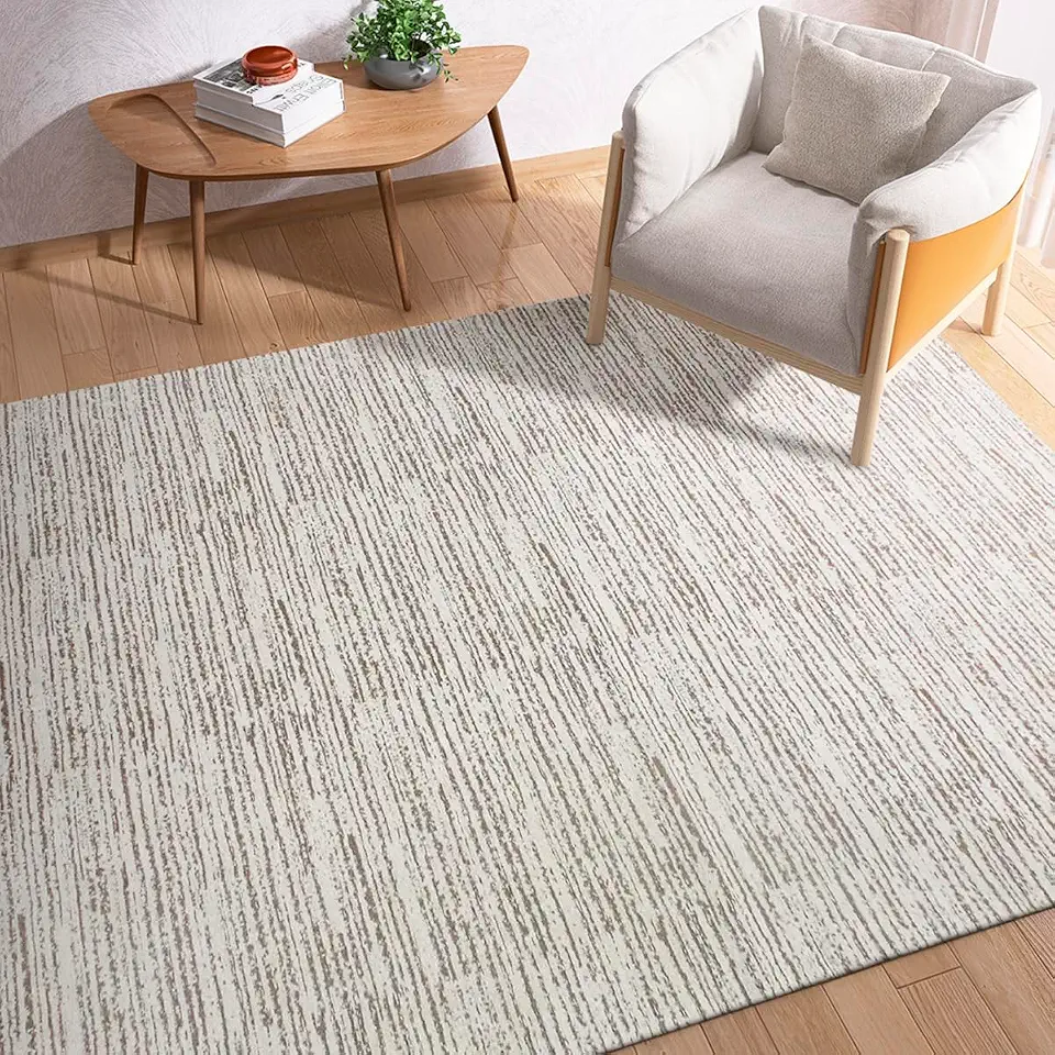 Tapete Sala Boho Antiderrapante 2,00m x 1,40m Estonado Cru Caramelo Artesanal