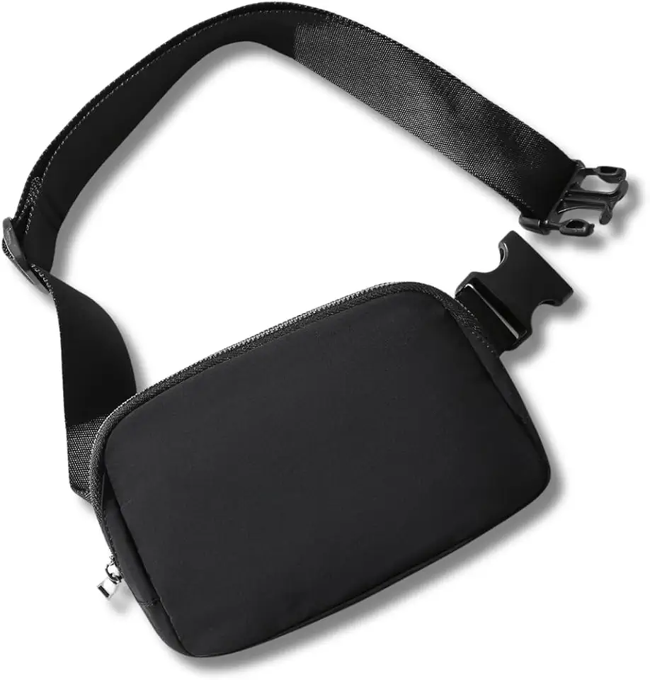 Pochete Unissex Multiuso e com Divisórias Internas - Crossbody, Impermeável com Alça Ajustável, Grande Capacidade e Estilo Urbano Preto